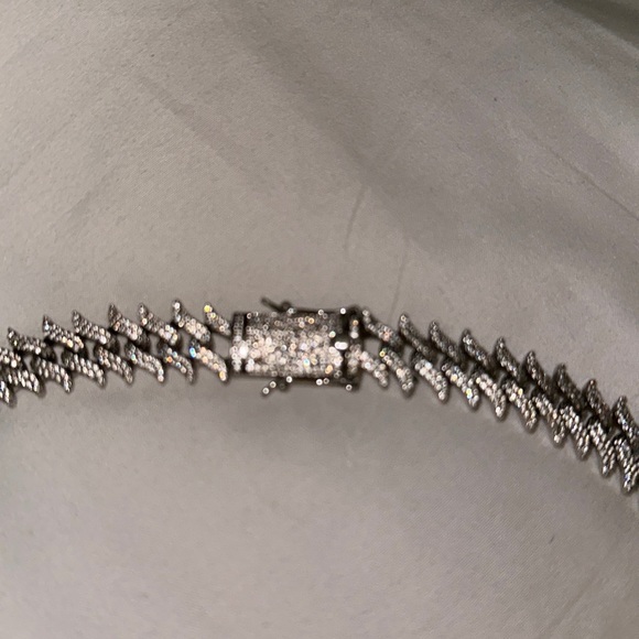 gold gods spiked white gold plated diamond cuban - Picture 3 of 6